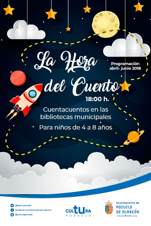 Cartel de La hora del cuento de abril a mayo de 2018